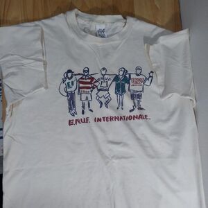 Vintage E.N.U.F. Internationale Figures People Graphic T-Shirt